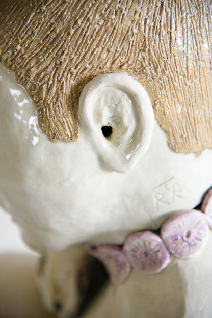 Large Studio Pottery Seated Figure