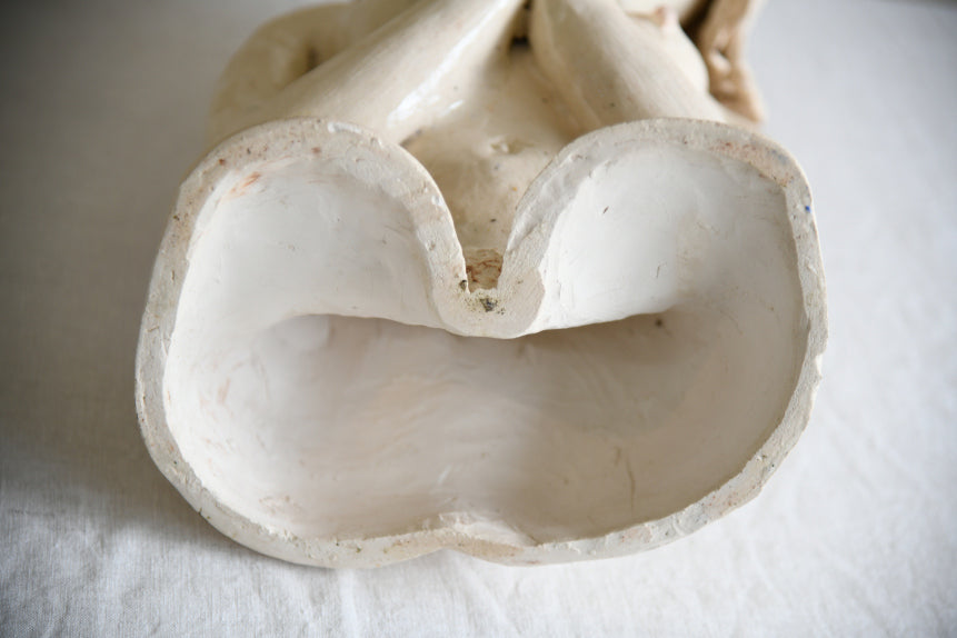 Studio Pottery Seated Female Figure with Floral Headdress