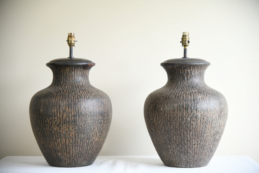 Pair Large Contemporary Table Lamps