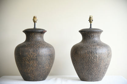 Pair Large Contemporary Table Lamps