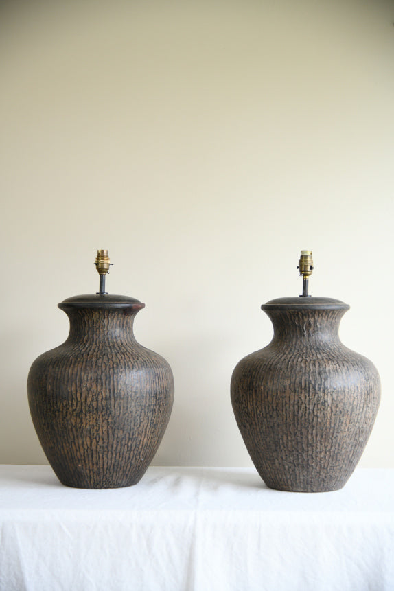 Pair Large Contemporary Table Lamps