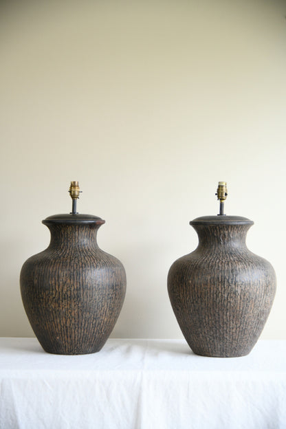 Pair Large Contemporary Table Lamps