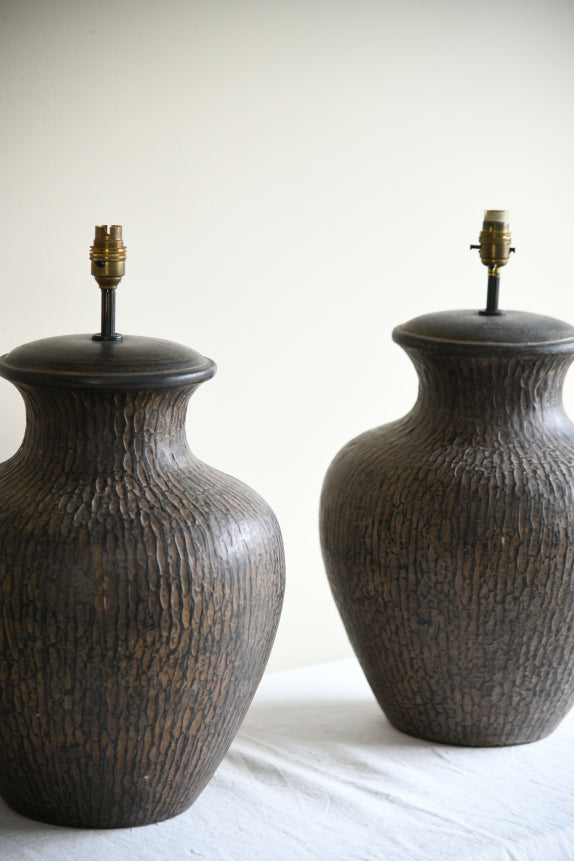 Pair Large Contemporary Table Lamps