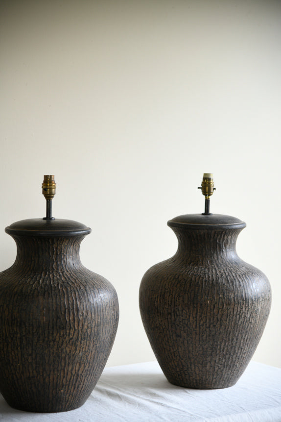 Pair Large Contemporary Table Lamps