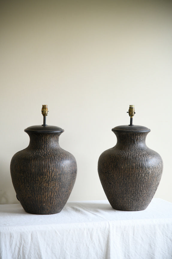 Pair Large Contemporary Table Lamps