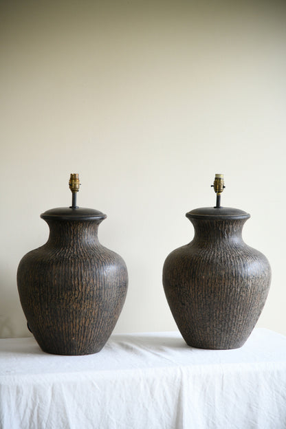 Pair Large Contemporary Table Lamps