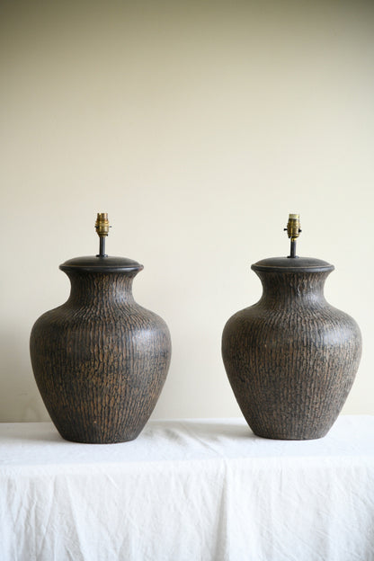 Pair Large Contemporary Table Lamps
