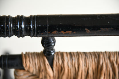 Ebonised & Rush American Style Rocking Chair