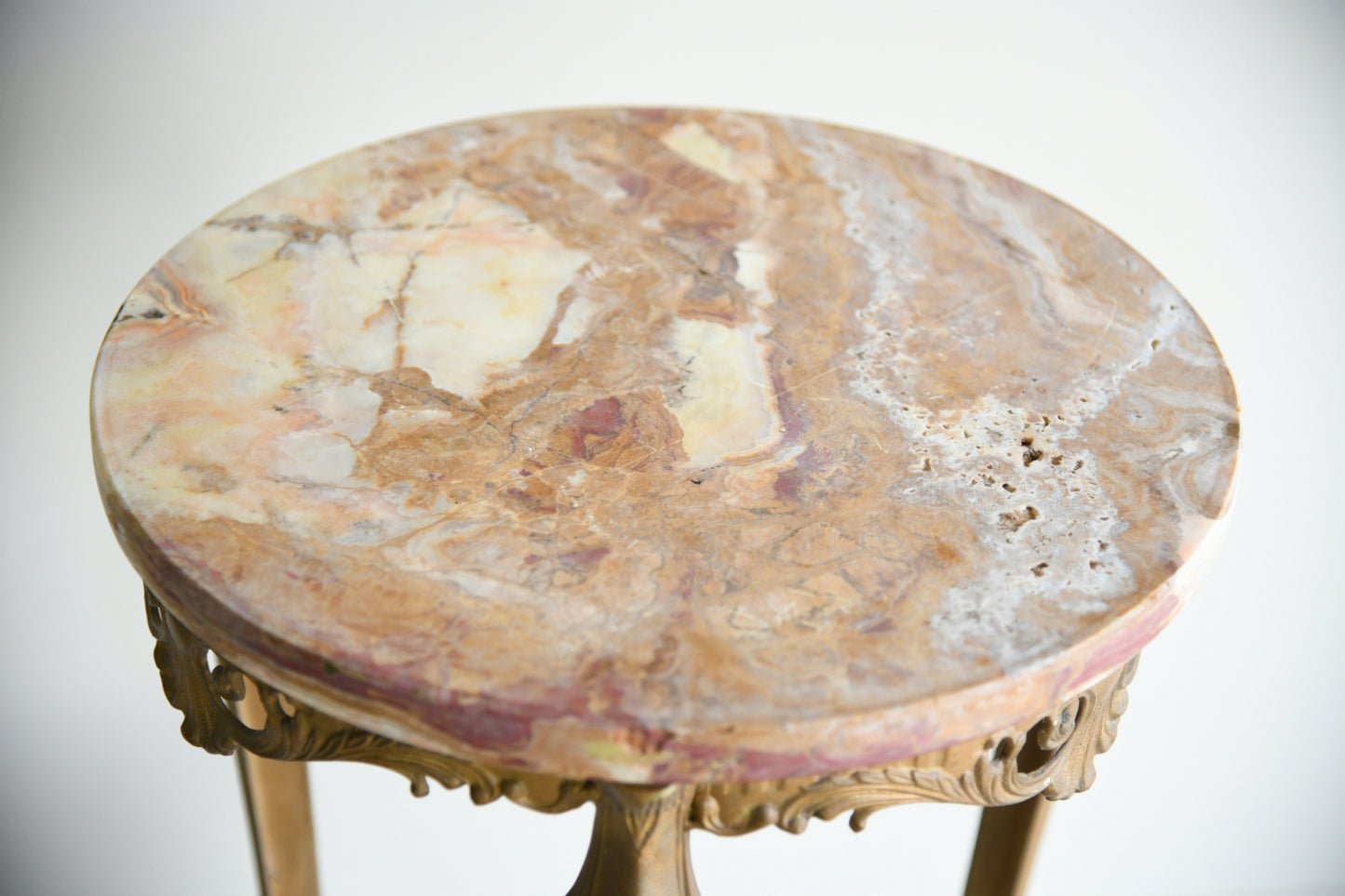 Vintage Louis XV Style Marble Occasional Table