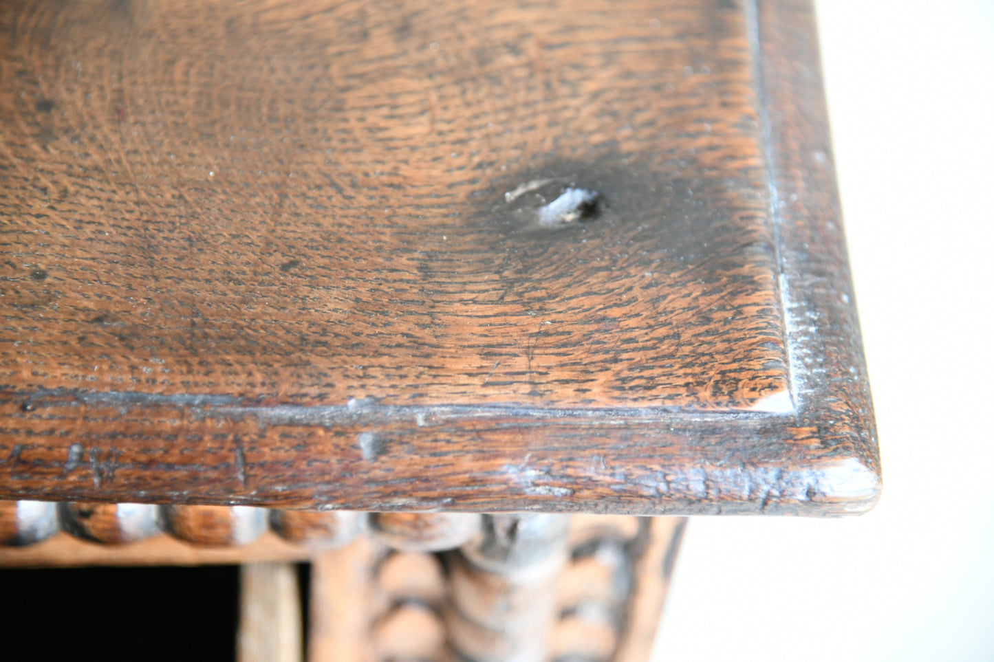 Antique Rustic Carved Oak Sideboard
