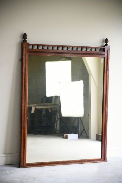 Large Victorian Pitch Pine Mirror