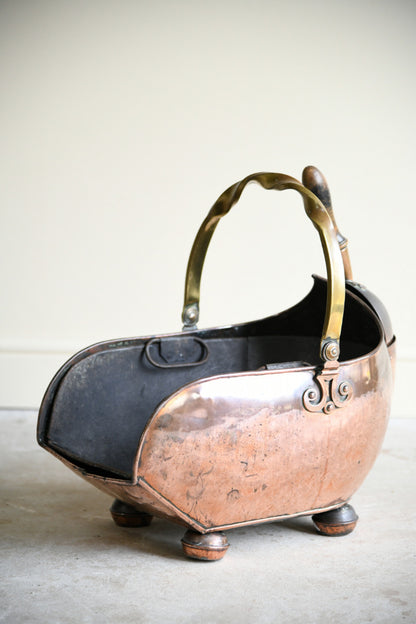 Victorian Copper Coal Scuttle