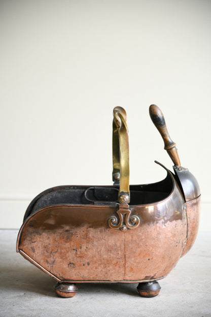 Victorian Copper Coal Scuttle