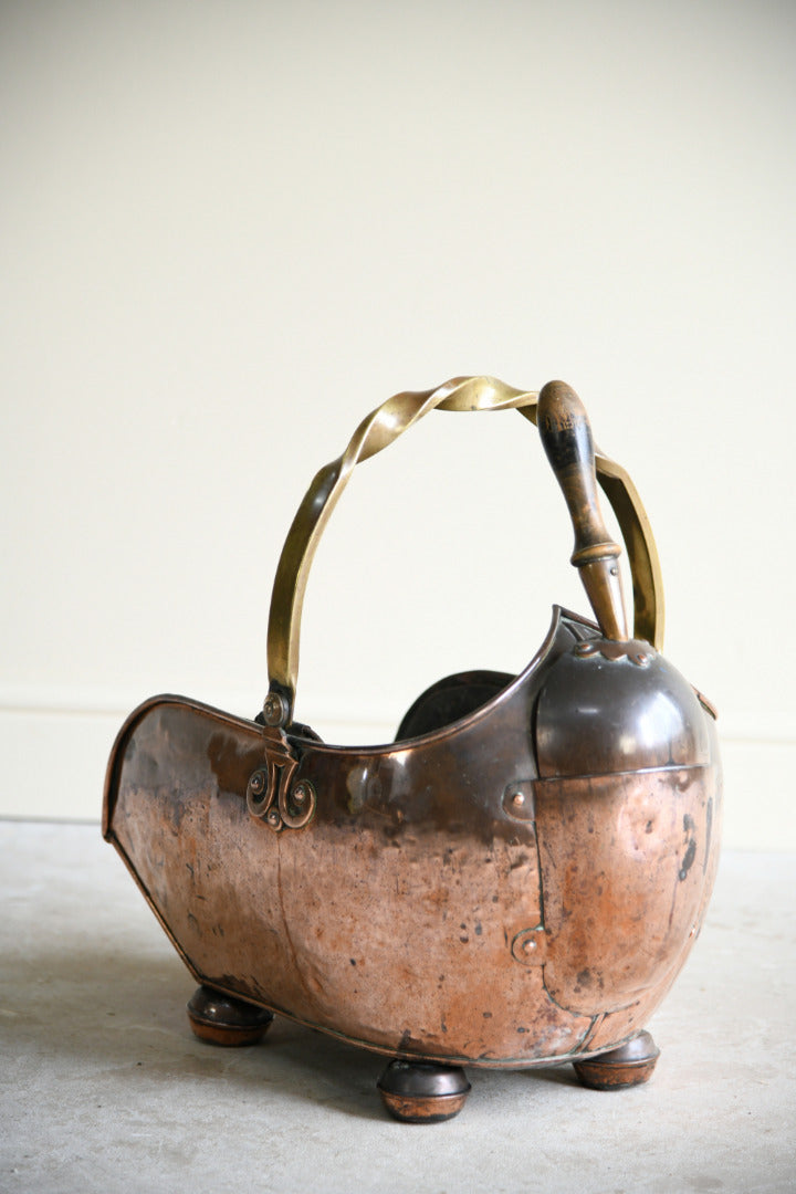 Victorian Copper Coal Scuttle