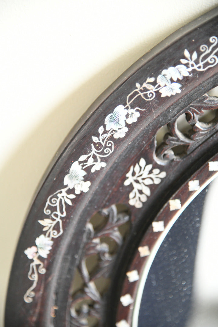 Asian Mother Of Pearl Round Mirror
