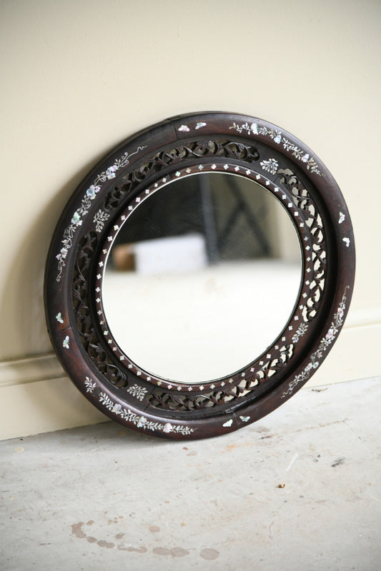 Asian Mother Of Pearl Round Mirror