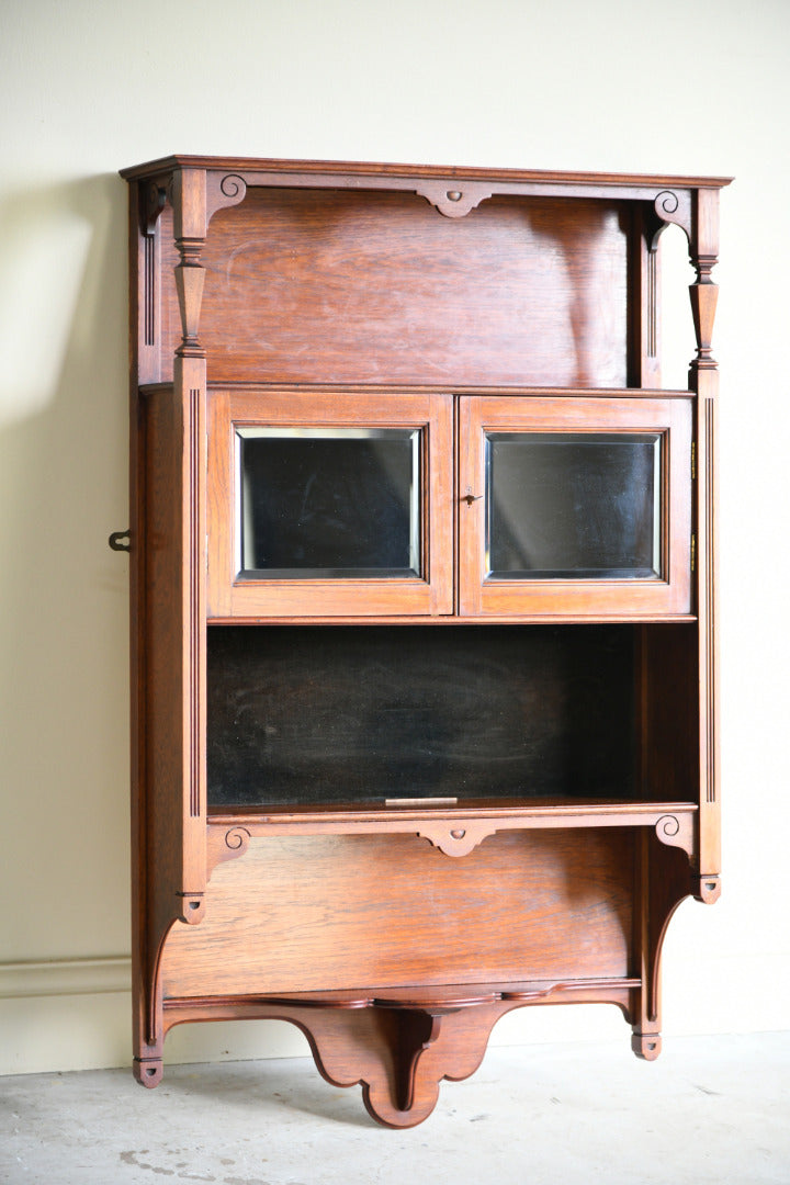 Edwardian Walnut Wall Cabinet