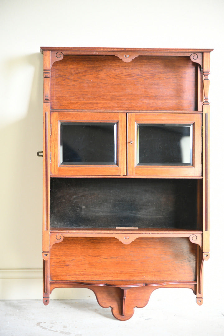 Edwardian Walnut Wall Cabinet