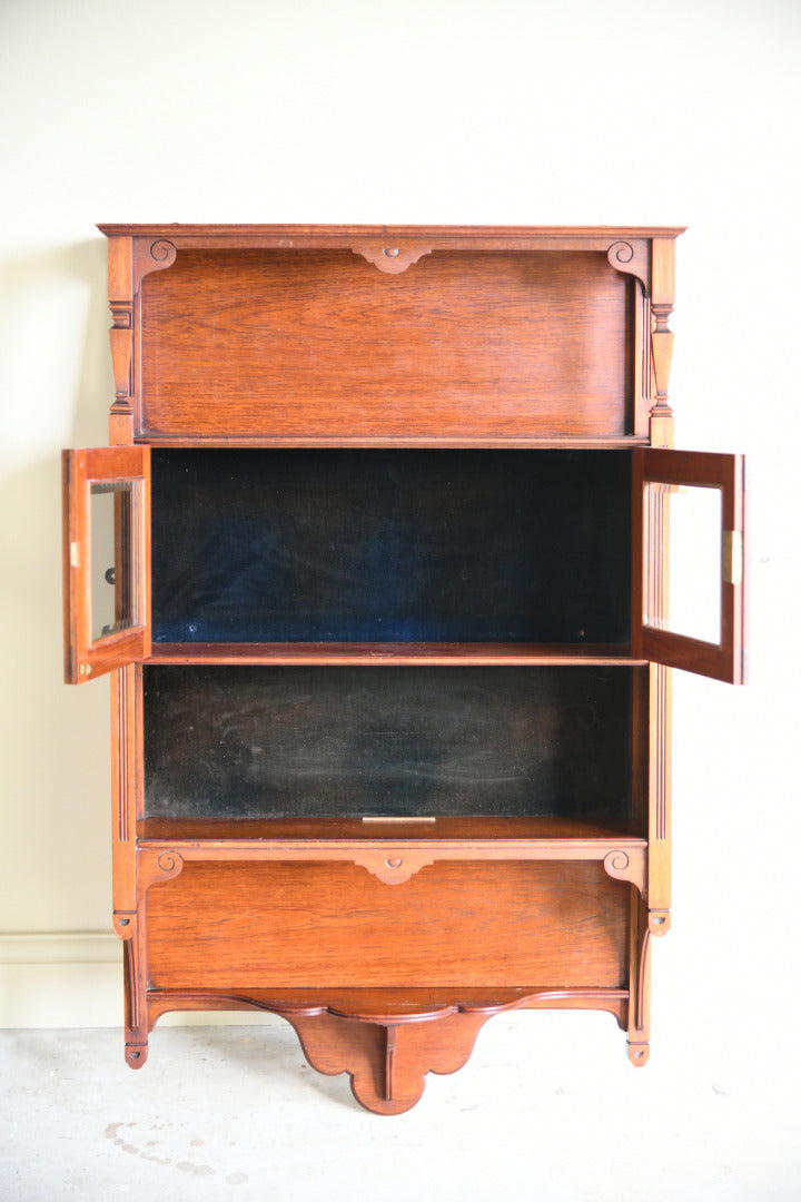 Edwardian Walnut Wall Cabinet