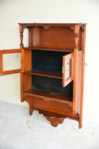 Edwardian Walnut Wall Cabinet