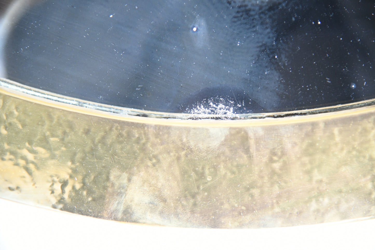 Brass Arts & Crafts Oval Wall Mirror