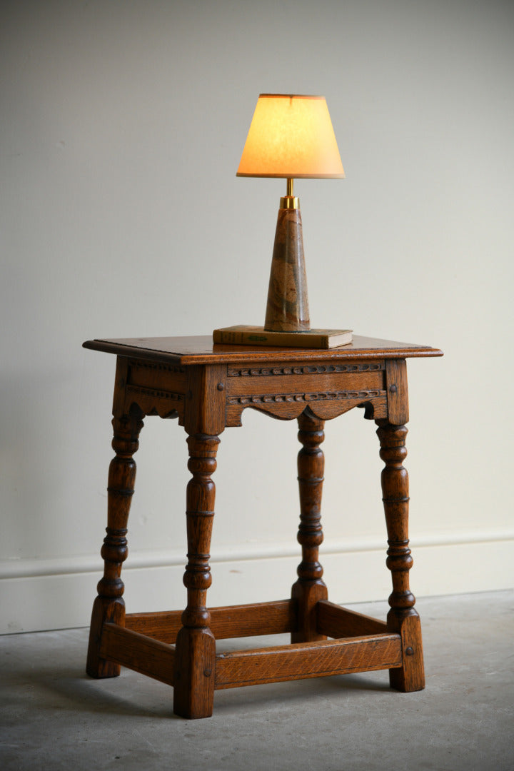 Traditional Style Oak Joint Stool
