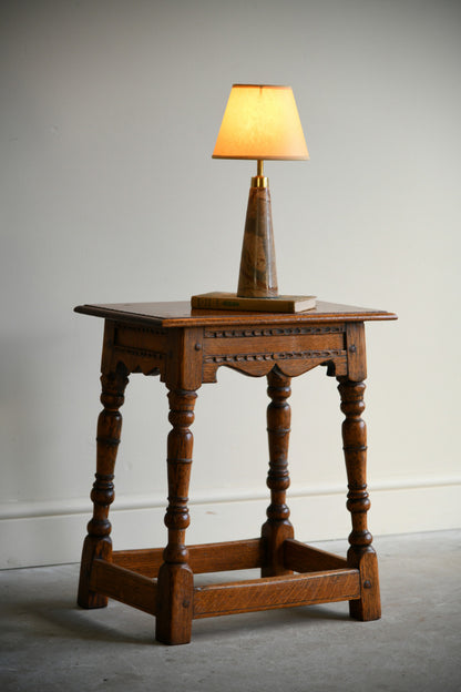 Traditional Style Oak Joint Stool