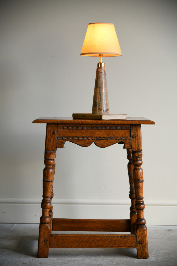 Traditional Style Oak Joint Stool