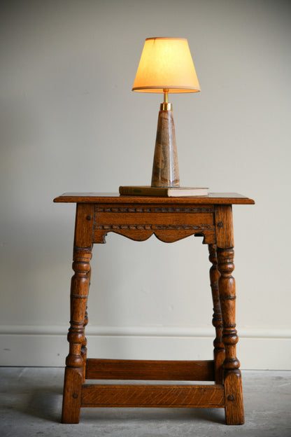 Traditional Style Oak Joint Stool