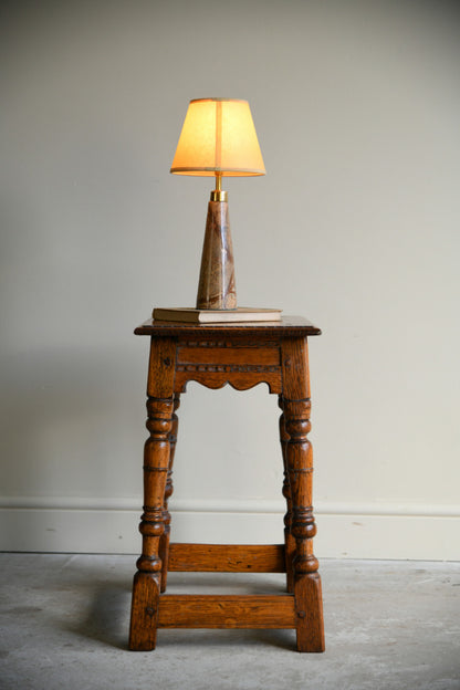 Traditional Style Oak Joint Stool