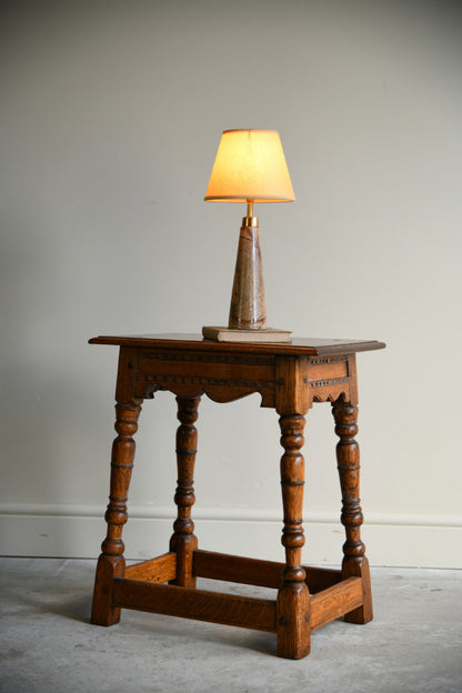 Traditional Style Oak Joint Stool