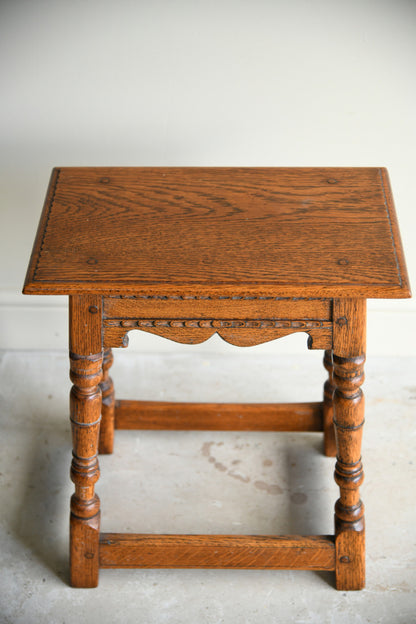 Traditional Style Oak Joint Stool