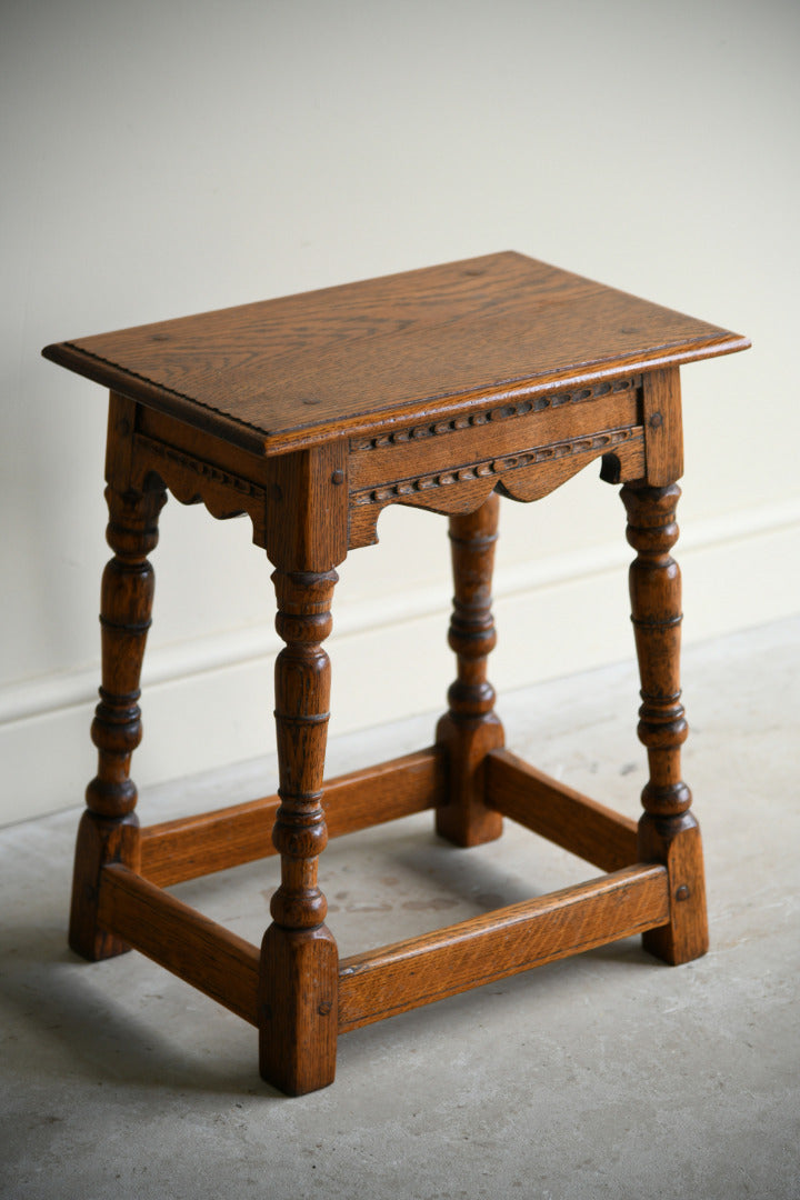 Traditional Style Oak Joint Stool