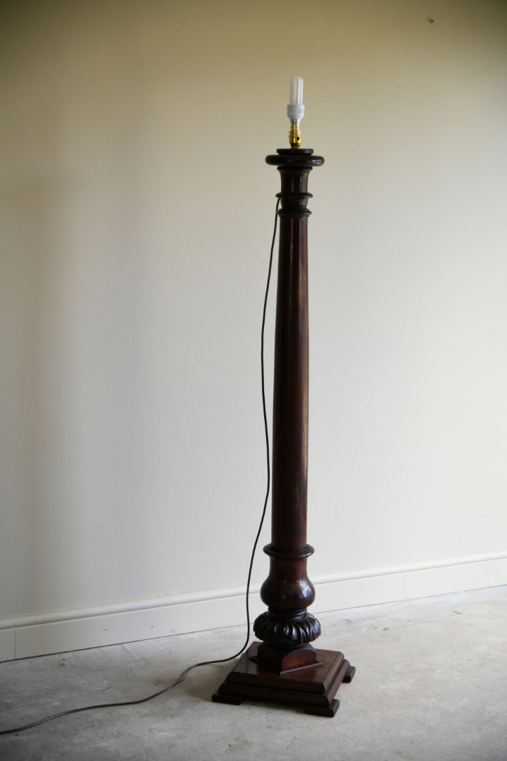 Antique Turned Mahogany Standard Lamp