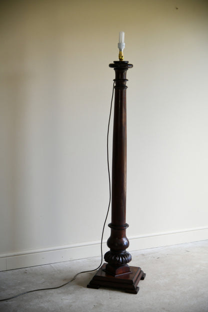 Antique Turned Mahogany Standard Lamp