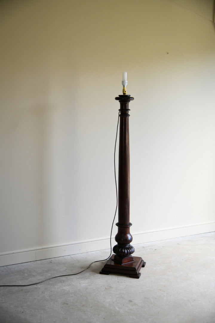 Antique Turned Mahogany Standard Lamp
