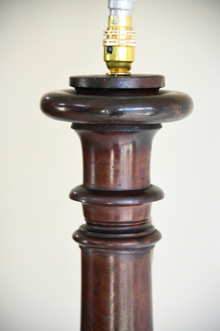 Antique Turned Mahogany Standard Lamp