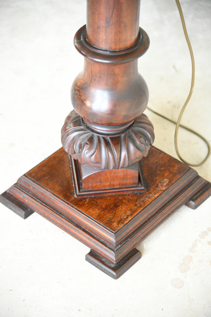 Antique Turned Mahogany Standard Lamp
