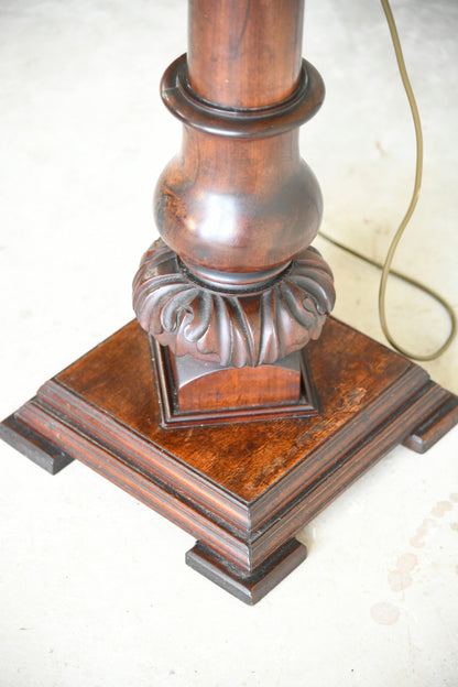 Antique Turned Mahogany Standard Lamp