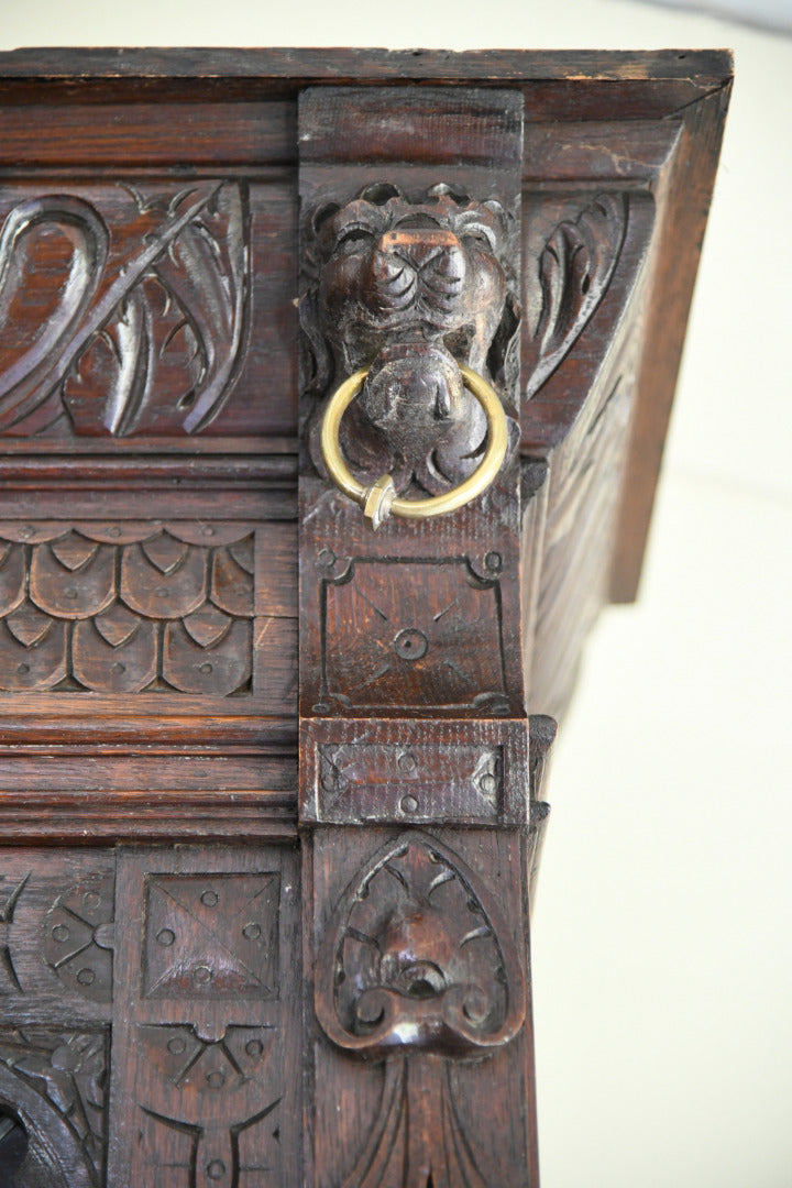 Carved Oak Continental Cabinet