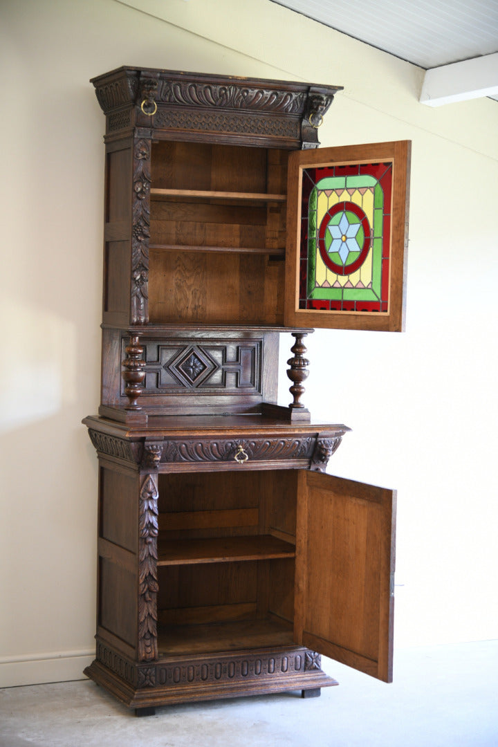 Carved Oak Continental Cabinet