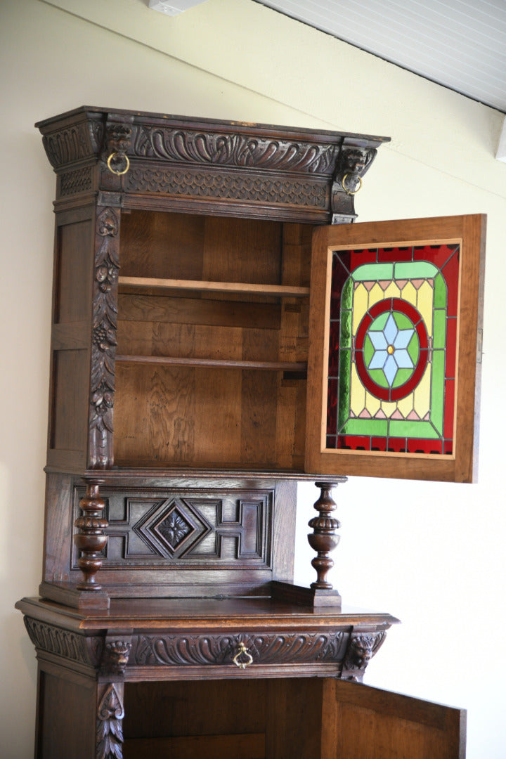 Carved Oak Continental Cabinet