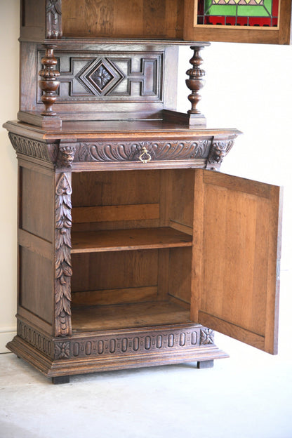 Carved Oak Continental Cabinet