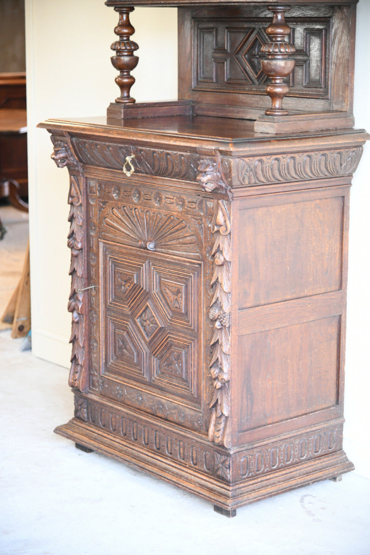 Carved Oak Continental Cabinet