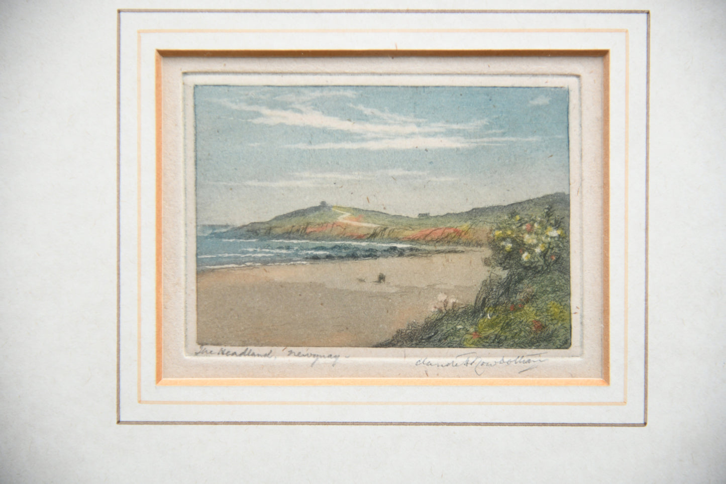Pair Antique Cornish Aquatints Newquay