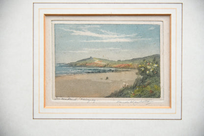 Pair Antique Cornish Aquatints Newquay