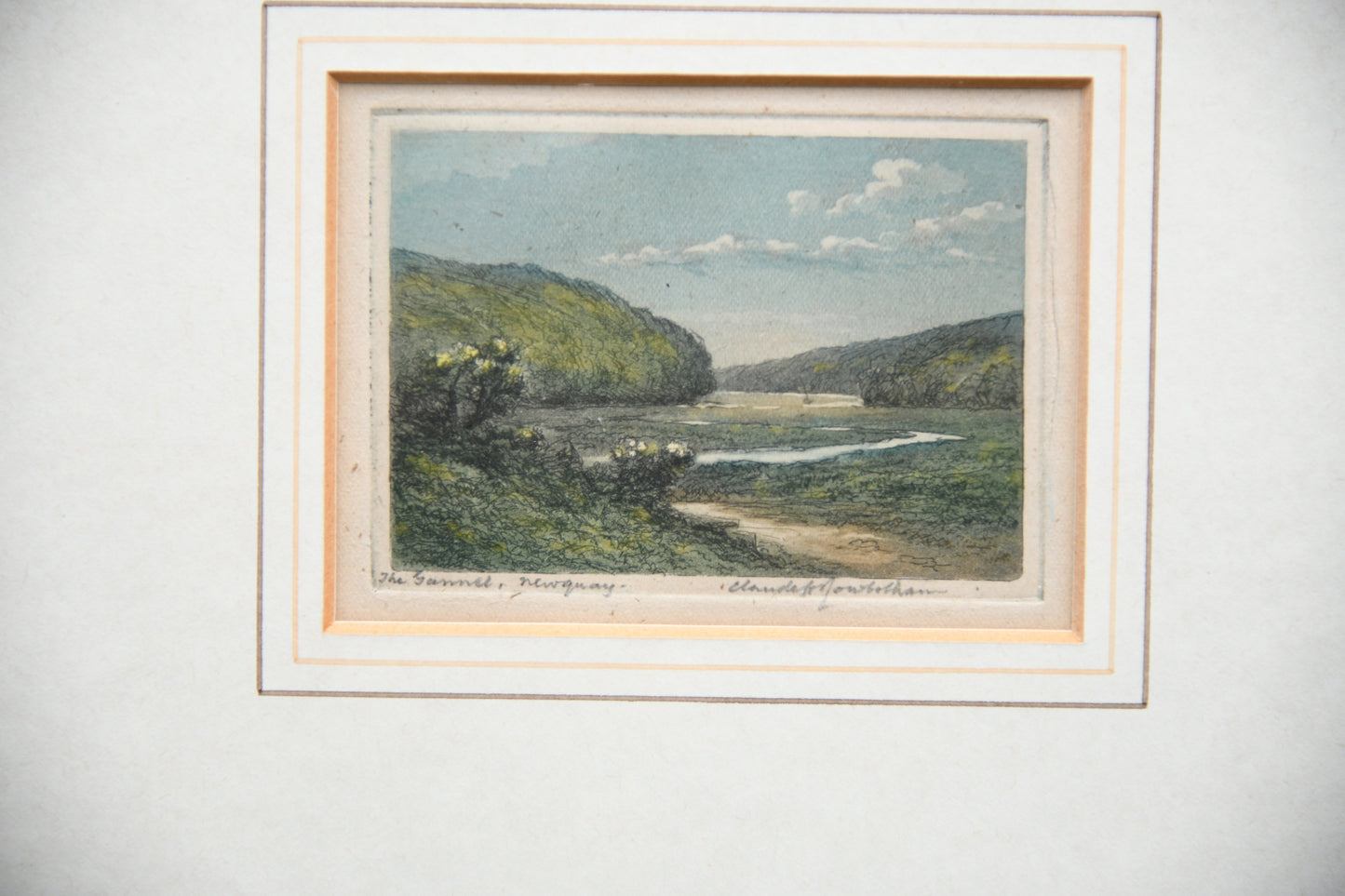 Pair Antique Cornish Aquatints Newquay