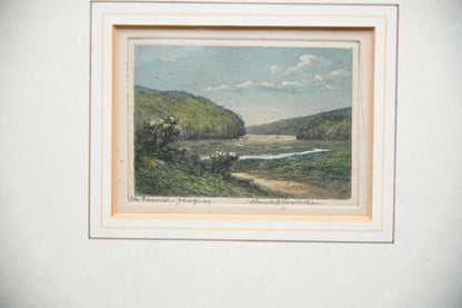 Pair Antique Cornish Aquatints Newquay