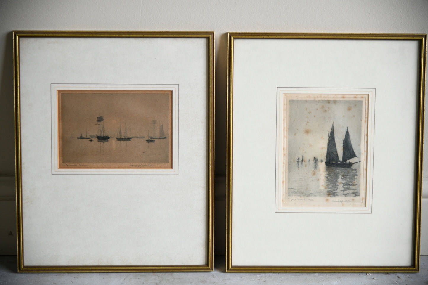 Pair Antique Aquatints
