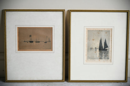 Pair Antique Aquatints